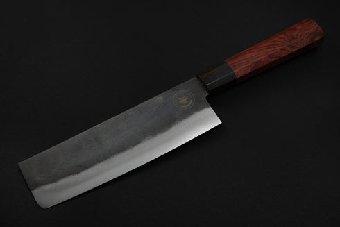 'FBH' NAKIRI 180 MM / KUROUCHI 5160 ČELIK / DRŠKA OD EGZOTIČNOG DRVA U CRVENOM TONU